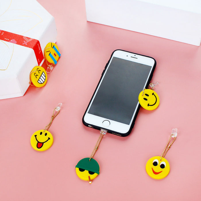 Wholesale Mobile Phone Dust Plug PVC Cute Cartoon Expression Charging Port MOQ≥3 JDC-PC-ZhongJ00015