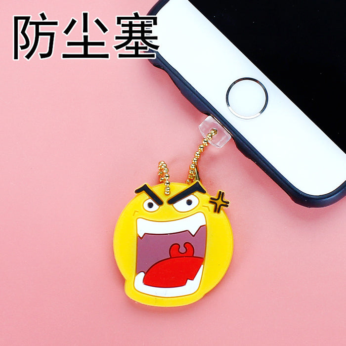 Wholesale Mobile Phone Dust Plug PVC Cute Cartoon Expression Charging Port MOQ≥3 JDC-PC-ZhongJ00015