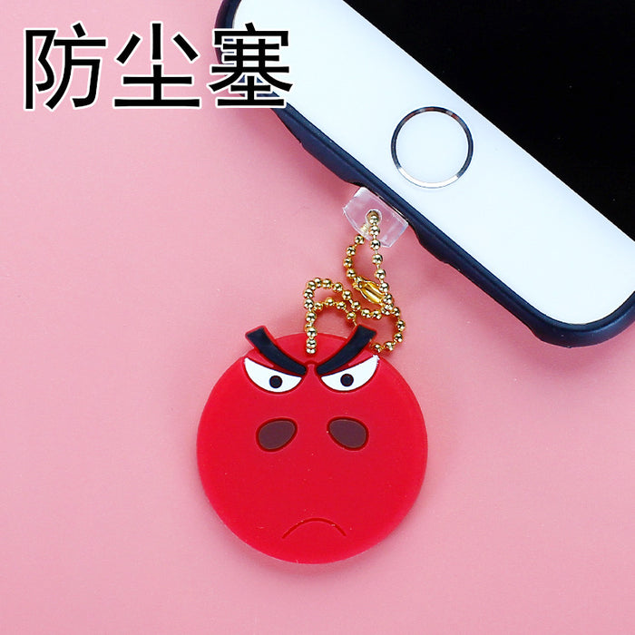 Wholesale Mobile Phone Dust Plug PVC Cute Cartoon Expression Charging Port MOQ≥3 JDC-PC-ZhongJ00015