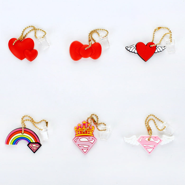 Wholesale Mobile Phone Dust Plug PVC Cute Crown Love Pendant MOQ≥3 JDC-PC-ZhongJ025