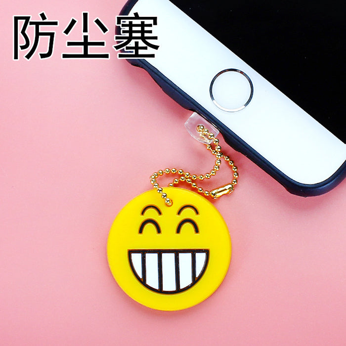 Wholesale Mobile Phone Dust Plug PVC Cute Cartoon Expression Charging Port MOQ≥3 JDC-PC-ZhongJ00015