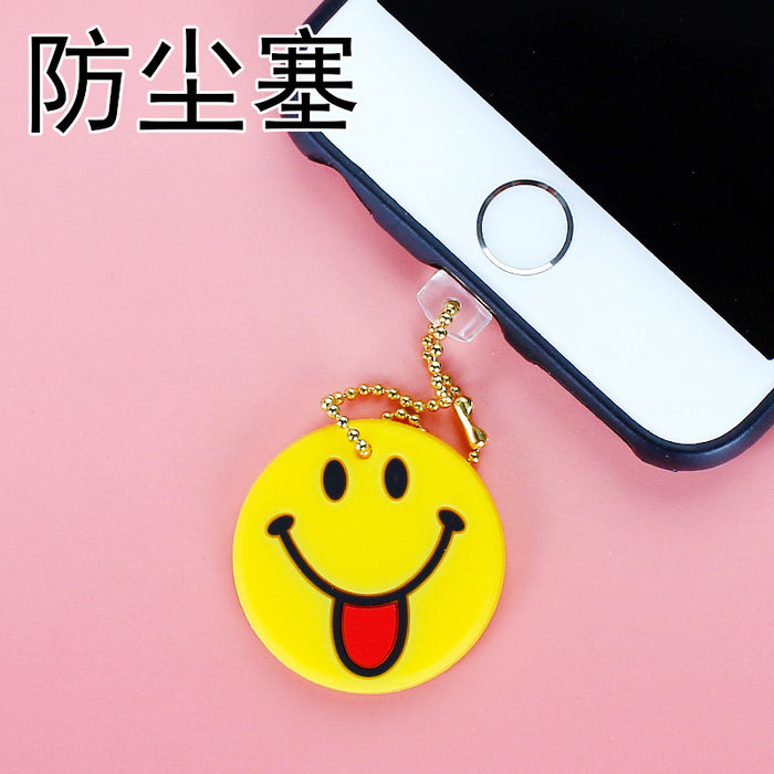 Wholesale Mobile Phone Dust Plug PVC Cute Cartoon Expression Charging Port MOQ≥3 JDC-PC-ZhongJ00015