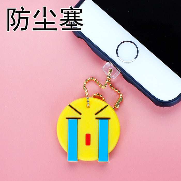 Wholesale Mobile Phone Dust Plug PVC Cute Cartoon Expression Charging Port MOQ≥3 JDC-PC-ZhongJ00015