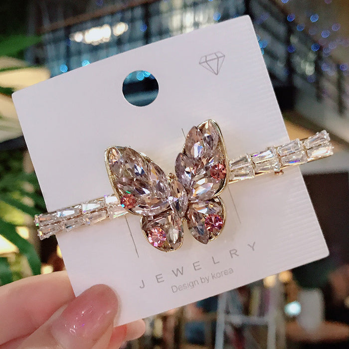 Wholesale Zircon Crystal Butterfly Hair Clip Hairpin JDC-HC-Donghui006