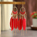 Jewelry WholesaleWholesale tassel feather boho alloy earrings JDC-ES-Daiq035 Earrings 黛茜 %variant_option1% %variant_option2% %variant_option3%  Factory Price JoyasDeChina Joyas De China