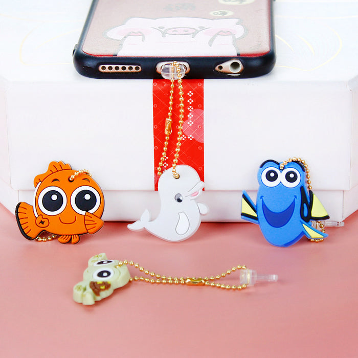 Wholesale Mobile Phone Case Cute Sea Animals Dust Plug Number Silicone JDC-PC-ZhongJ028