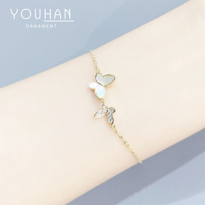 Jewelry WholesaleWholesale Shell Butterfly electroplating real gold bracelet JDC-BT-YouH015 Bracelet 优涵 %variant_option1% %variant_option2% %variant_option3%  Factory Price JoyasDeChina Joyas De China