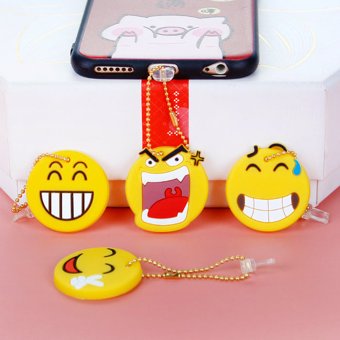 Wholesale Mobile Phone Dust Plug PVC Cute Cartoon Expression Charging Port MOQ≥3 JDC-PC-ZhongJ00015