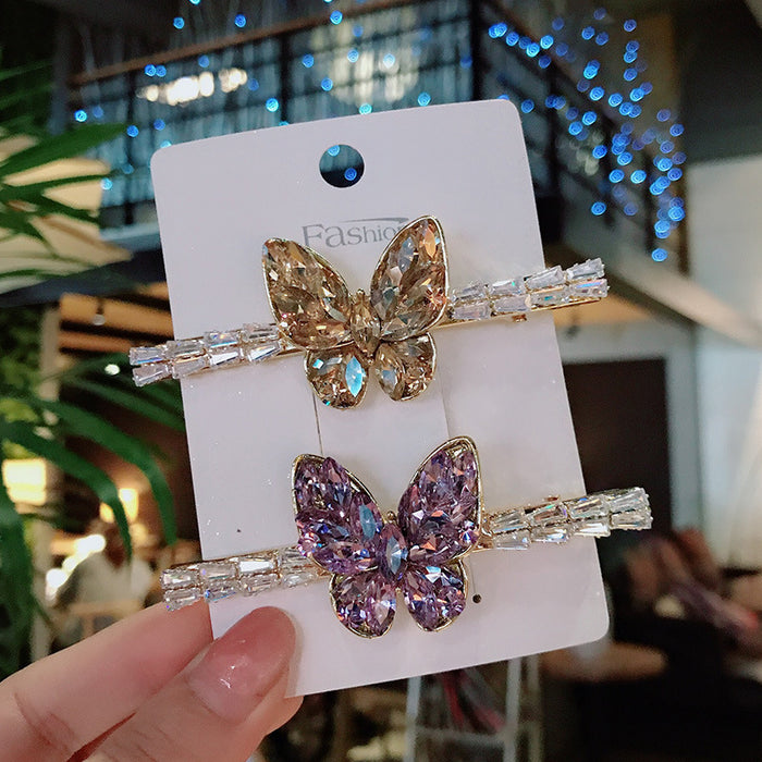 Wholesale Zircon Crystal Butterfly Hair Clip Hairpin JDC-HC-Donghui006