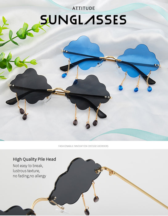 Jewelry WholesaleWholesale Frameless Personality Cloud Pendant Sunglasses JDC-SG-HongR005 Sunglasses 鸿瑞 %variant_option1% %variant_option2% %variant_option3%  Factory Price JoyasDeChina Joyas De China