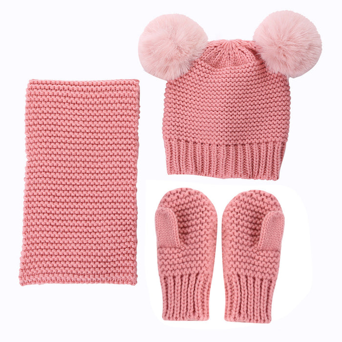 Wholesale Hat Nylon Warm Children Scarf Gloves 3 Piece Set MOQ≥2 JDC-FH-MY007