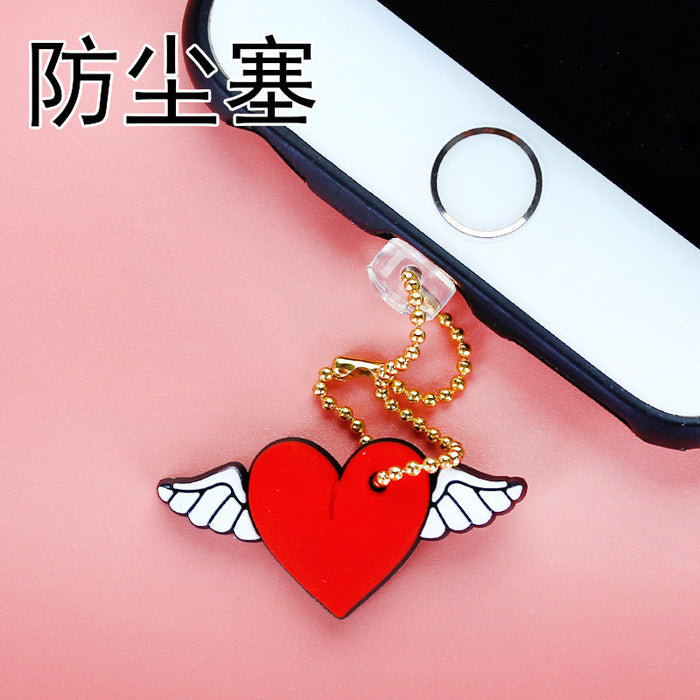 Wholesale Mobile Phone Dust Plug PVC Cute Crown Love Pendant MOQ≥3 JDC-PC-ZhongJ025