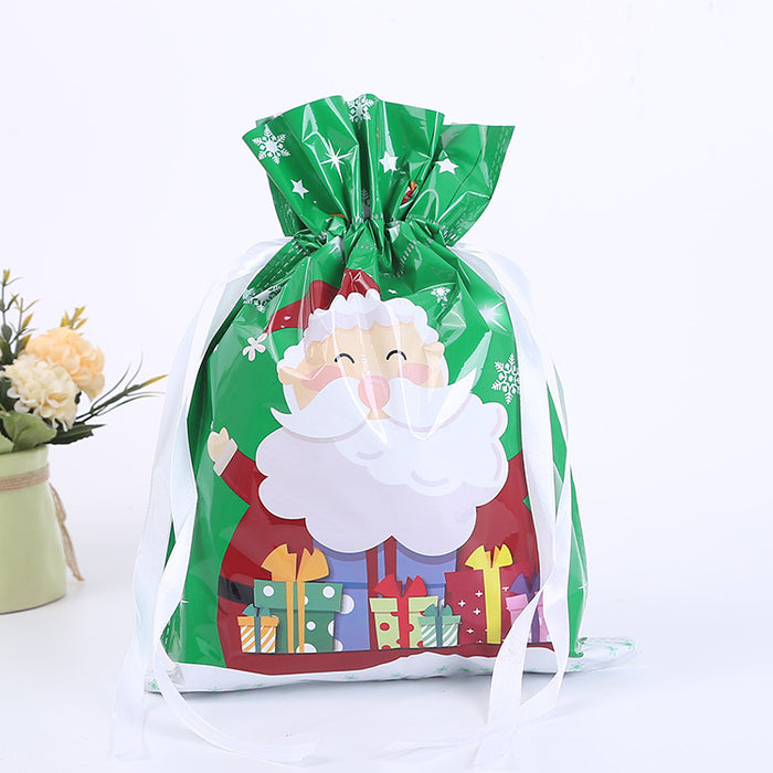 Wholesale Gift Bag Plastic Christmas Print Drawstring Drawstring Mouth Candy Bag MOQ≥2 JDC-GB-Shenao003