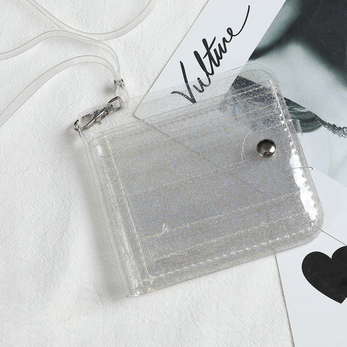 Wholesale Jelly Transparent Halter Card Holder Coin Purse JDC-WT-Sumanshu002