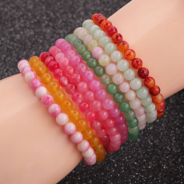 Wholesale New 6mm Agate Stone Bangle Bracelet JDC-BT-ML066