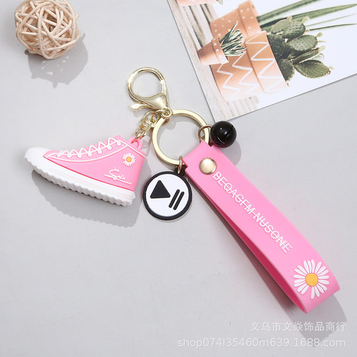 Wholesale small sneakers keychain tide shoes canvas shoes key pendant MOQ≥3 JDC-KC-WYan008