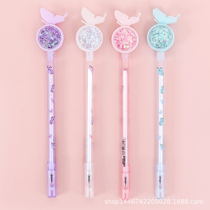 Jewelry WholesaleWholesale Butterfly Sequin Cartoon Plastic Ballpoint Pen JDC-BP-LvJ002 Ballpoint pen 履瑾 %variant_option1% %variant_option2% %variant_option3%  Factory Price JoyasDeChina Joyas De China