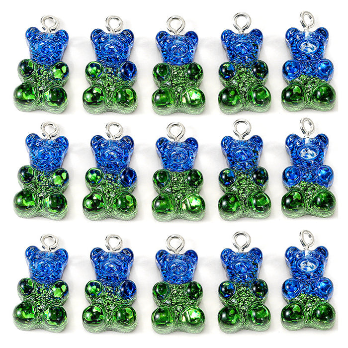 Wholesale Color Glitter Bear Pendant Handmade DIY Jewelry Accessories Keychain JDC-DIY-Jingy004