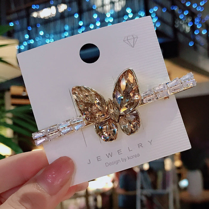 Wholesale Zircon Crystal Butterfly Hair Clip Hairpin JDC-HC-Donghui006