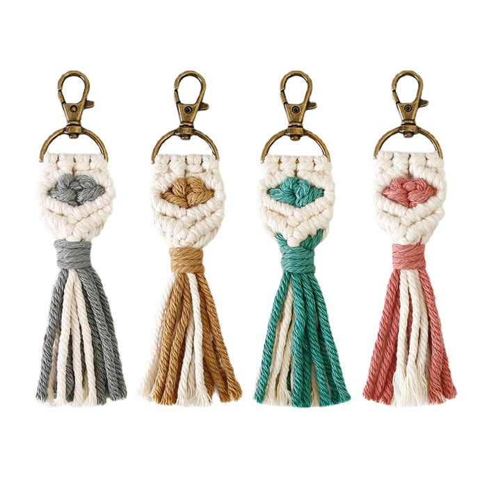 Wholesale Rope Boho Vintage Flow Hand Woven Sue Keychain MOQ≥2 JDC-KC-JM041