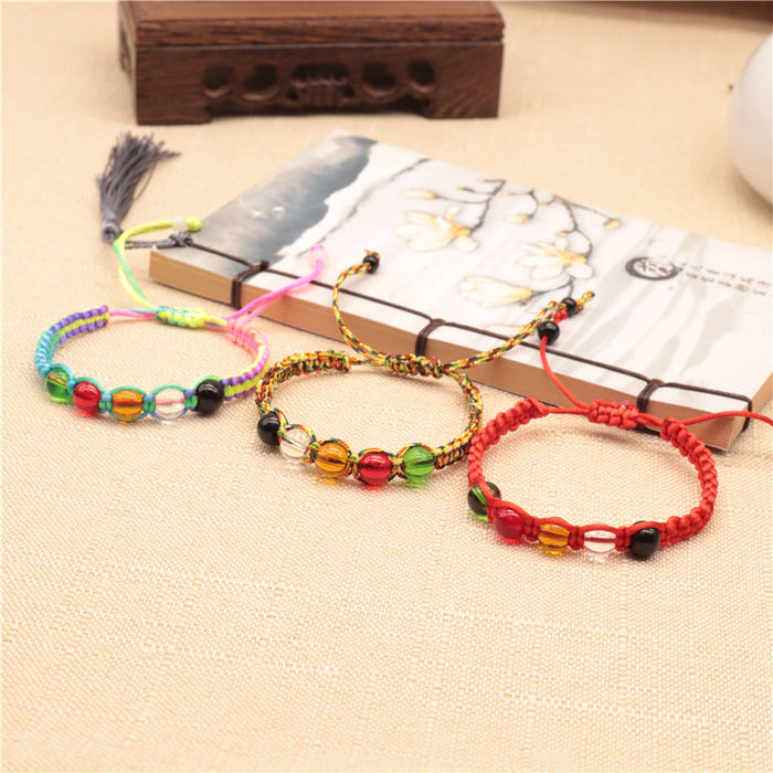 Wholesale Hand Braided Colorful Rope Resin Bracelet MOQ≥2 JDC-BT-GeEr006