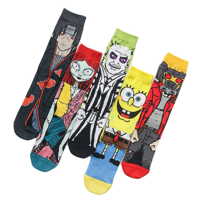 Wholesale socks cartoon medium and long tube skateboard personality socks (M) JDC-SK-HuiHe009