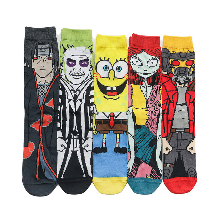 Wholesale socks cartoon medium and long tube skateboard personality socks (M) JDC-SK-HuiHe009