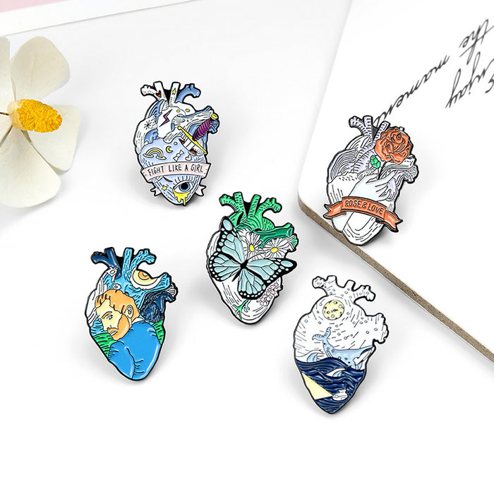 Wholesale Cartoon Brand Balees Fan Gogh -shaped Butterfly Waves Letter Badge Badge JDC-BC-QiH007