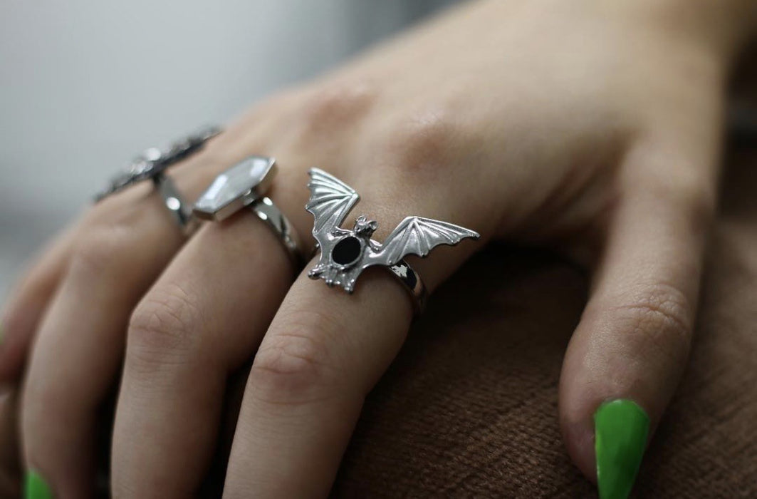 Wholesale Rings Alloy Halloween Bat JDC-RS-sanj054