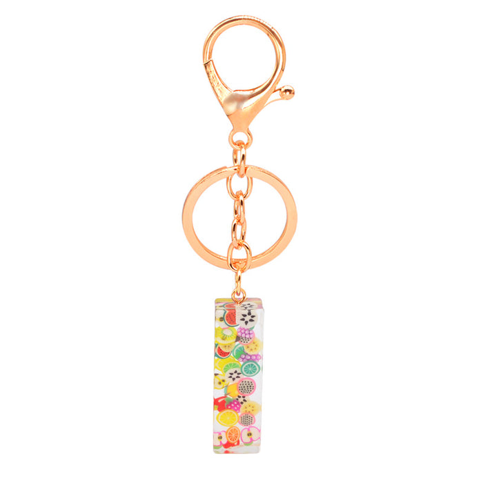 Wholesale Resin 26 English Alphabet Fruit Series Keychain JDC-KC-YiWa017