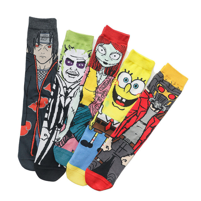 Wholesale socks cartoon medium and long tube skateboard personality socks (M) JDC-SK-HuiHe009