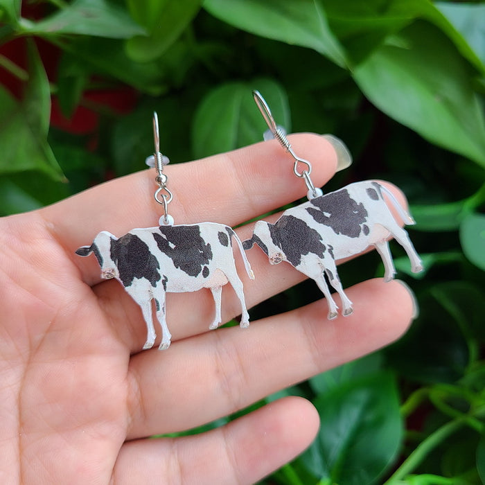 Jewelry WholesaleWholesale acrylic cow earrings JDC-ES-XUEP012 Earrings 雪帕 %variant_option1% %variant_option2% %variant_option3%  Factory Price JoyasDeChina Joyas De China