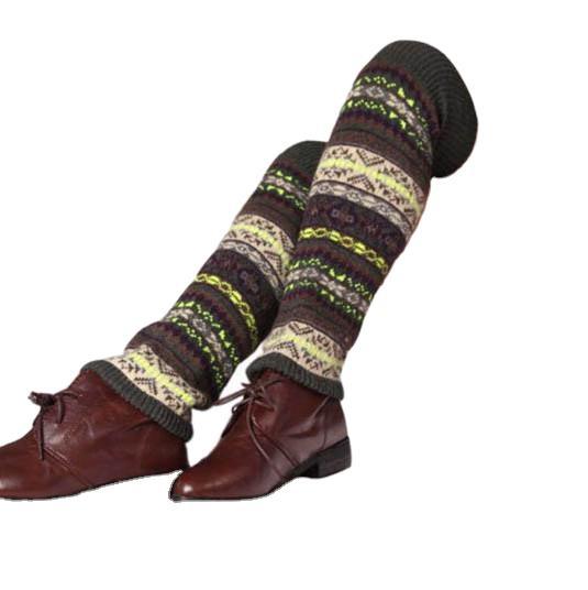 Wholesale Socks Acrylic Bohemian Camo Warm Leggings MOQ≥2 JDC-SK-Honghe001