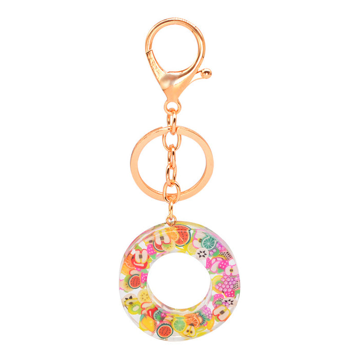 Wholesale Resin 26 English Alphabet Fruit Series Keychain JDC-KC-YiWa017