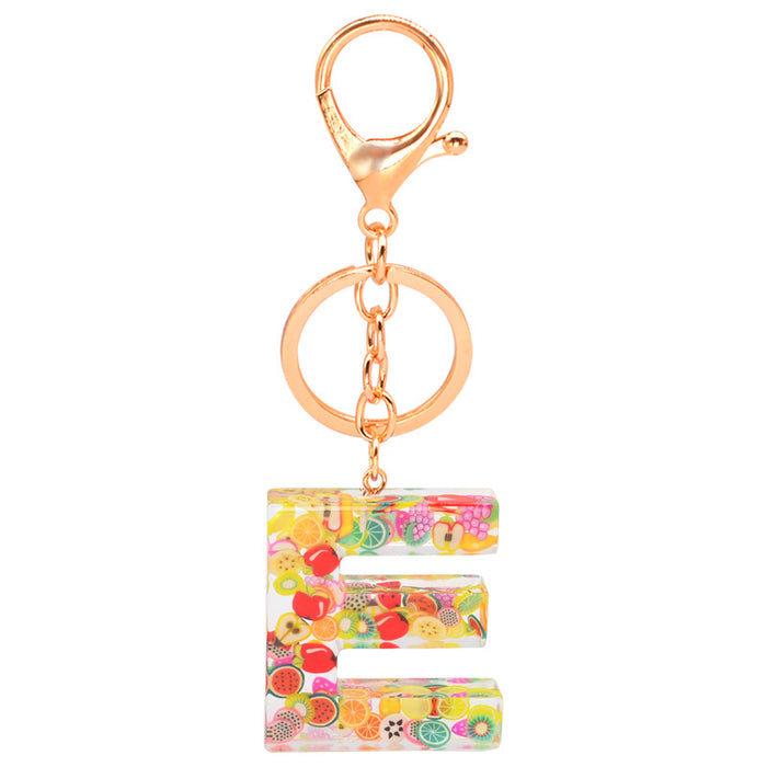 Wholesale Resin 26 English Alphabet Fruit Series Keychain JDC-KC-YiWa017