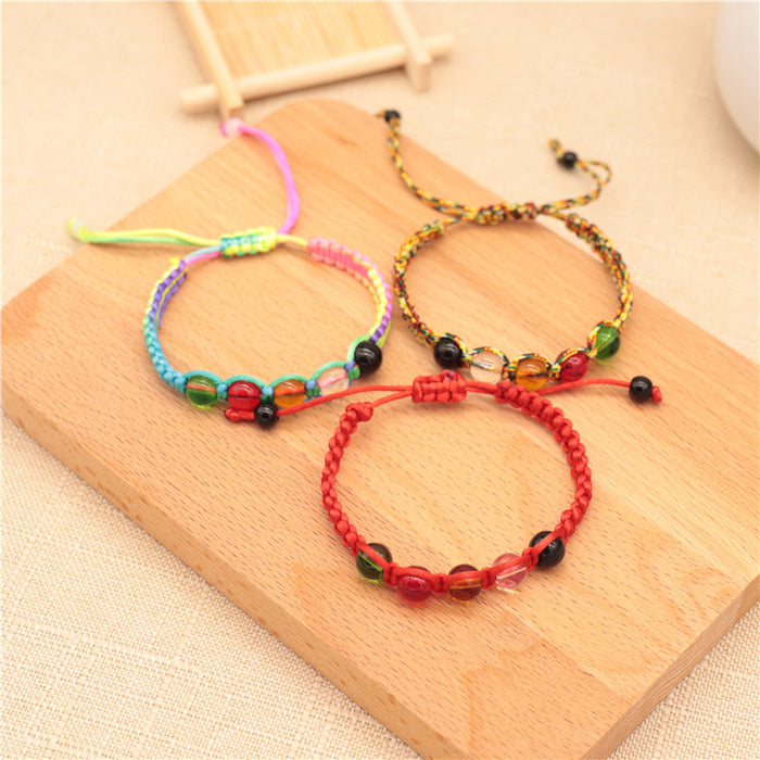 Wholesale Hand Braided Colorful Rope Resin Bracelet MOQ≥2 JDC-BT-GeEr006