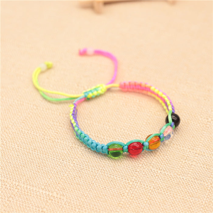 Wholesale Hand Braided Colorful Rope Resin Bracelet MOQ≥2 JDC-BT-GeEr006