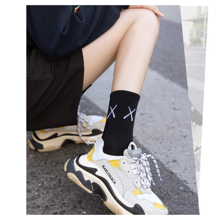 Wholesale Sock Cotton Sports Mid Tube Breathable Sweat Absorption MOQ≥5 JDC-SK-YWCX002