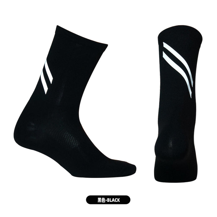 Wholesale Sock Nylon High Reflective Cycling Socks Cycling Sports Moisture Wicking Mid Tube JDC-SK-QiT001