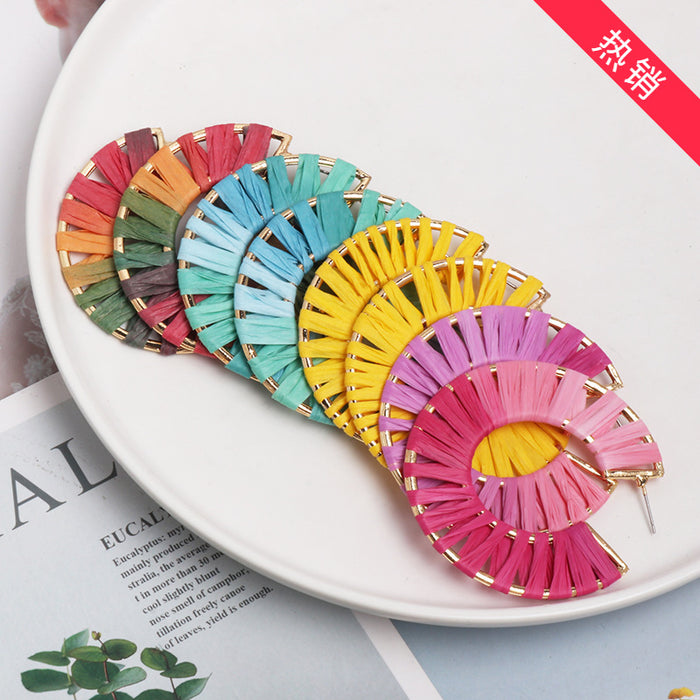 Wholesale Exaggerated Metal Big Earrings C Shape JDC-ES-jr040