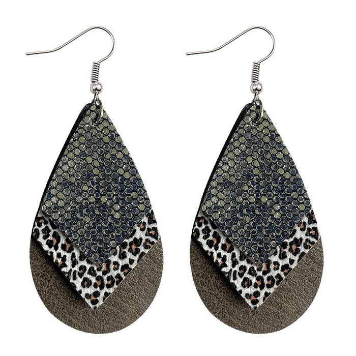 Jewelry WholesaleWholesale Glitter Leopard Drop Shape Leather Earings rJDC-ES-Chengy014 Earings JoyasDeChina Wholesale Jewelry %variant_option1% %variant_option2% %variant_option3%  Factory Price JoyasDeChina Joyas De China