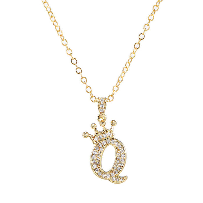 Jewelry WholesaleWholesale Zircon Alphabet Necklace With Diamonds JDC-NE-ZhuJ003 necklaces 诛积 %variant_option1% %variant_option2% %variant_option3%  Factory Price JoyasDeChina Joyas De China