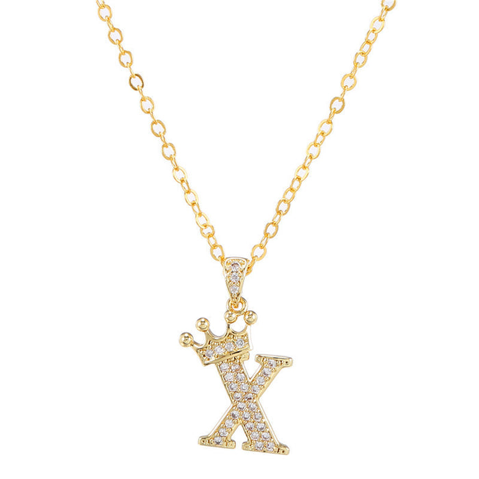 Jewelry WholesaleWholesale Zircon Alphabet Necklace With Diamonds JDC-NE-ZhuJ003 necklaces 诛积 %variant_option1% %variant_option2% %variant_option3%  Factory Price JoyasDeChina Joyas De China