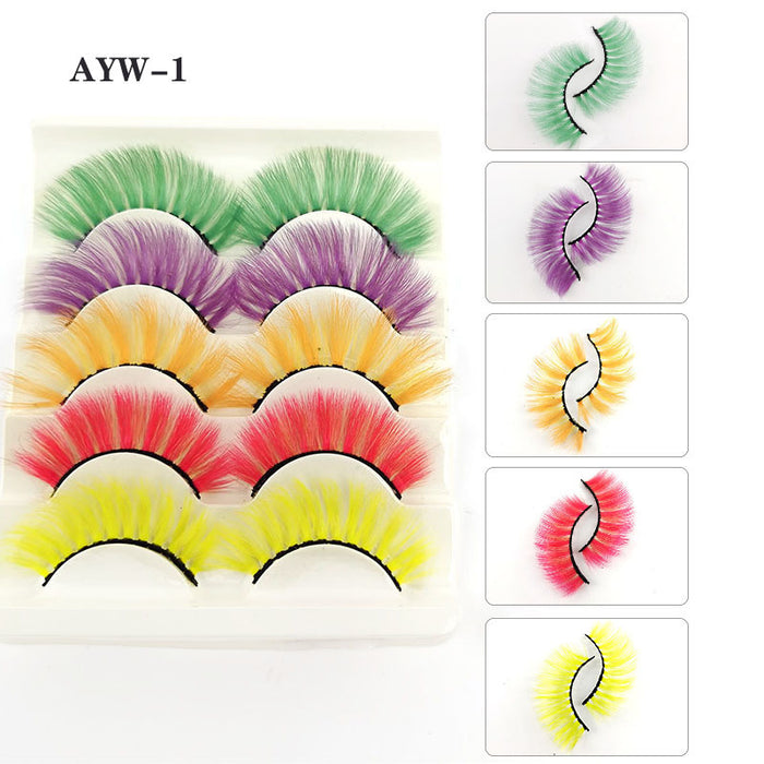 Jewelry WholesaleWholesale Color Messy False Eyelashes 5 Pairs Pack JDC-EY-LDian001 eyelashes 靓点 %variant_option1% %variant_option2% %variant_option3%  Factory Price JoyasDeChina Joyas De China