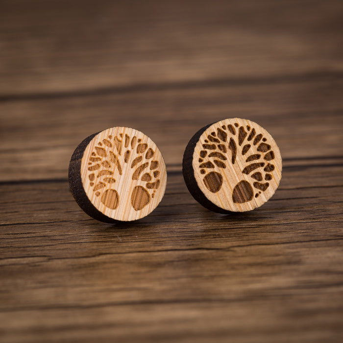 Wholesale Tree Of Life Wood Earrings JDC-ES-SS013