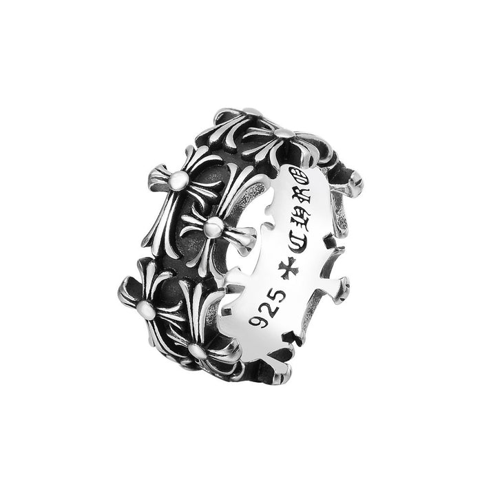 Wholesale Vintage Cross Titanium Steel Stainless Steel Men's Ring (F) JDC-RS-ZeX001