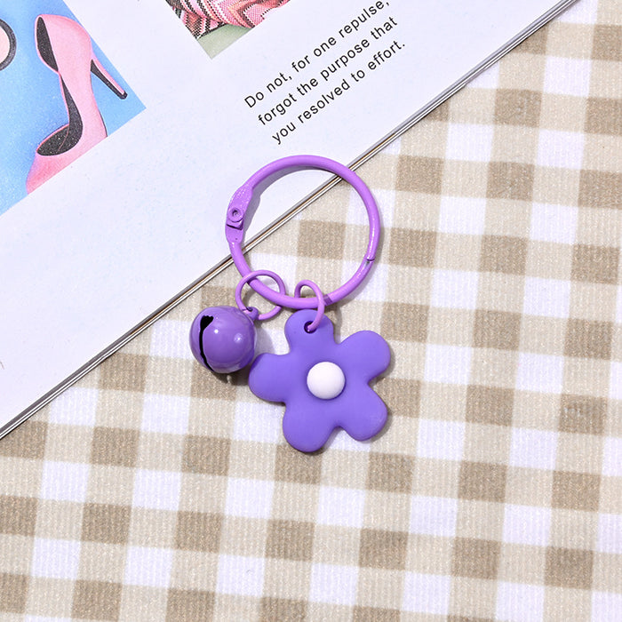 Jewelry WholesaleWholesale Color Small Flower Bell Soft Rubber Metal Keychain JDC-KC-HHui001 Keychains 鸿辉 %variant_option1% %variant_option2% %variant_option3%  Factory Price JoyasDeChina Joyas De China