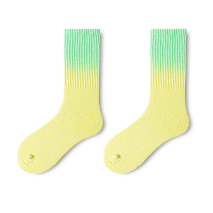 Wholesale Sock Combed Cotton Mid Tube Tie Dye Gradient Sports Skateboard MOQ≥3 JDC-SK-ShengA001