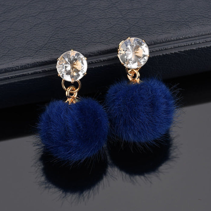 Wholesale Earrings Alloy Hair Balls Set with Crystal MOQ≥2 JDC-ES-GYUE001