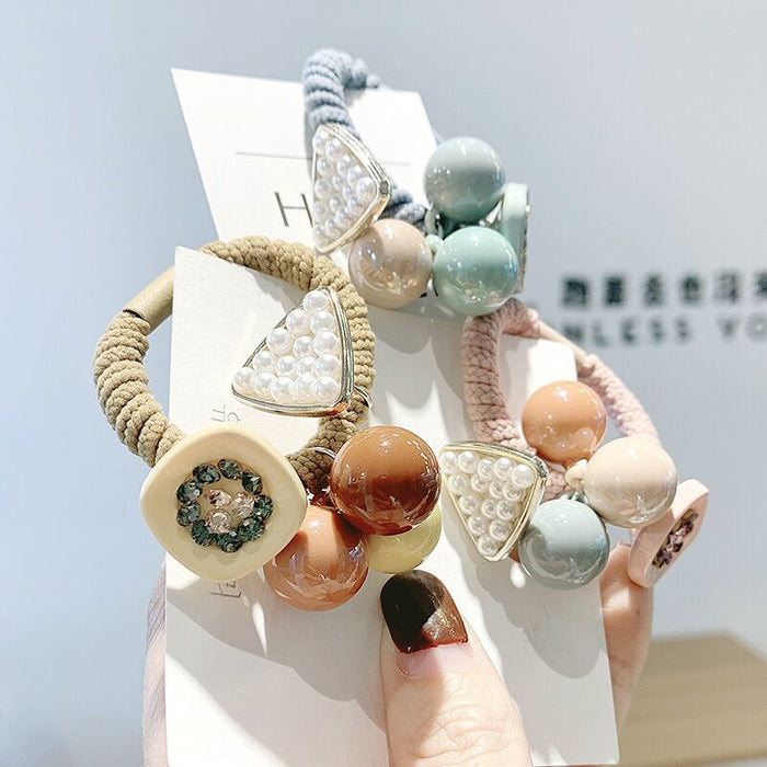 Jewelry WholesaleWholesale candy color triangle ball serve circle JDC-HS-FuY004 Hair Scrunchies 赴渊 %variant_option1% %variant_option2% %variant_option3%  Factory Price JoyasDeChina Joyas De China